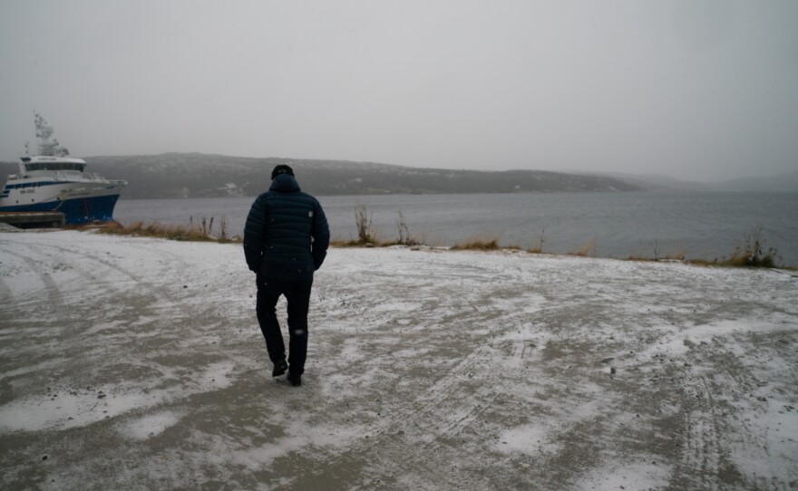 Rune Rafaelsen walks toward the harbor of Kirkenes, Norway. Rafaelsen is the mayor of a municipality including this town of about 3,500 people in the far northeastern corner of Norway, close to the Russian border.