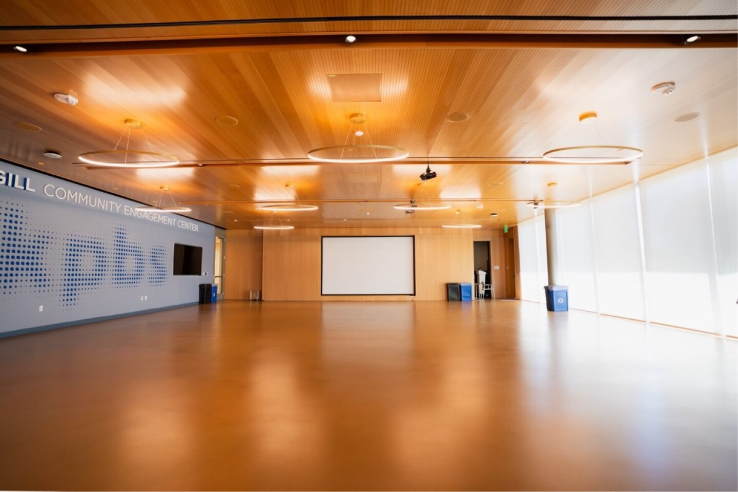 The Community Engagement Center has built in speakers, handheld microphones, and HDMI connectivity for your presentations.