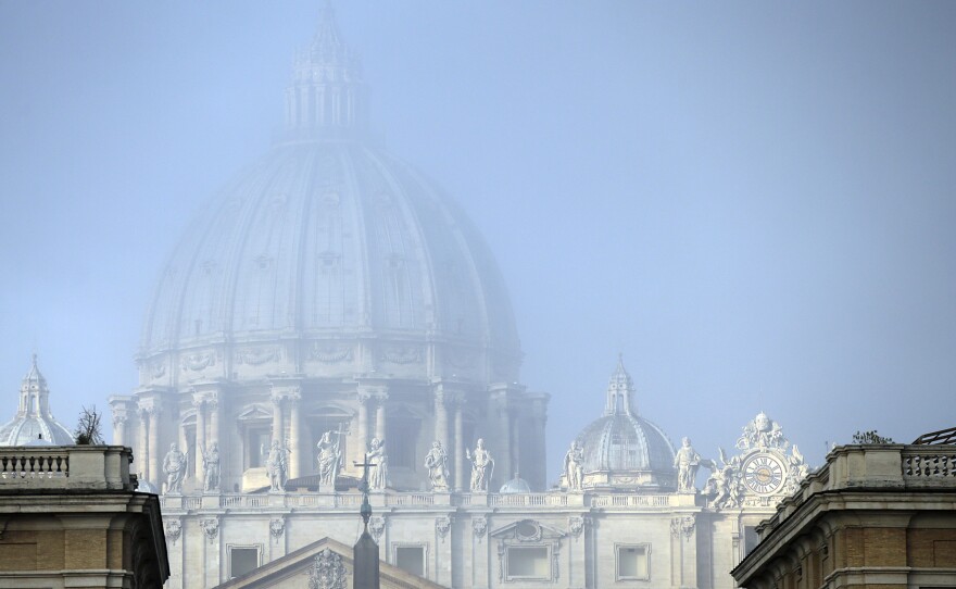 A light fog engulfs St. Peter's Basilica's dome at the Vatican on Saturday. The Vatican came in for tough public scrutiny over its handling of the clergy sex abuse scandal at a U.N. hearing in Geneva on Thursday.