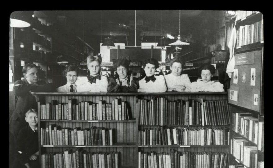 Webster Free Circulating Library staff Circa 1904