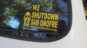 The sticker on the back of Ray Lutz's car, he is with watchdog group Citizen’s Oversight.