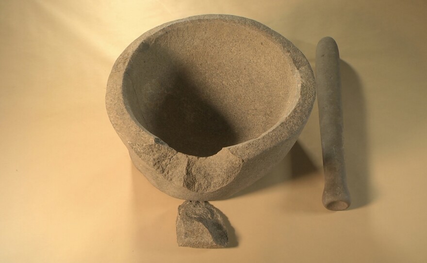 Artwork depicting a Tribe. "Time Has Many Voices: The Excavation of a Muwekma Ohlone Village" reveals he untold story of the Muwekma Ohlone Tribe.