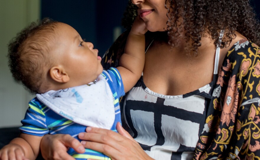 Jesmyn Ward shares a moment with her 10-month-old son, Brando.
