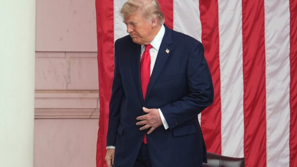 President Donald Trump departs after speaking during the 158th National Memorial Day Observance coinciding with the nation's 250th anniversary, at the Memorial Amphitheater in Arlington National Cemetery, Monday, May 25, 2026, in Arlington, Va.