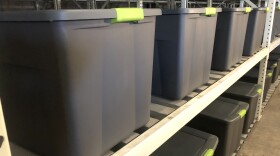 The 20th Street storage facility has 45-gallon bins that people can use to store nonperishable items, June 12, 2018.