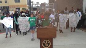 Lincoln High School students address a brawl that led to several hospitalizations, March 11, 2016. 