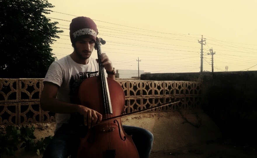 Mokdad with "Peter" the cello.