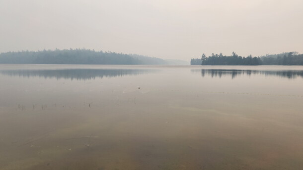 Camp Widjiwagan in Ely, Minn., was blanketed by wildfire smoke in July.