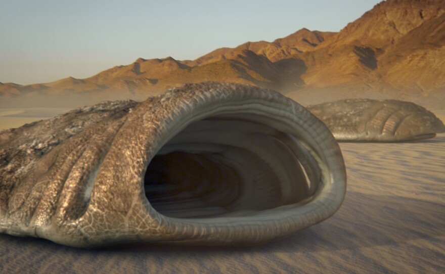 CGI recreation of a possible alien land whale that might exist on a Red Dwarf planet.