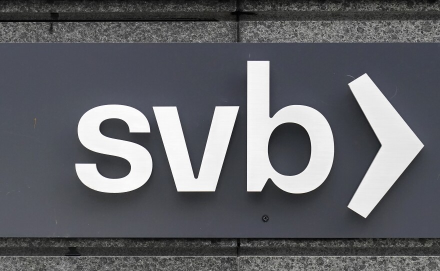 Silicon Valley Bank first started in 1983. Forty years later, the bank collapsed. The bank's sign is shown in San Francisco on Monday.