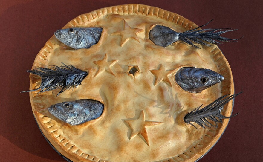 Stargazy Pie, a cornish dish named for the way the fish heads poke through the crust towards the sky.