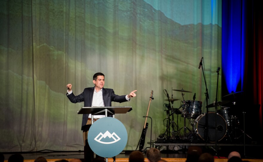 Russell Moore preaching during the first plenary address, "Black, And White And Red All Over: Why Racial Reconciliation Is A Gospel Issue."