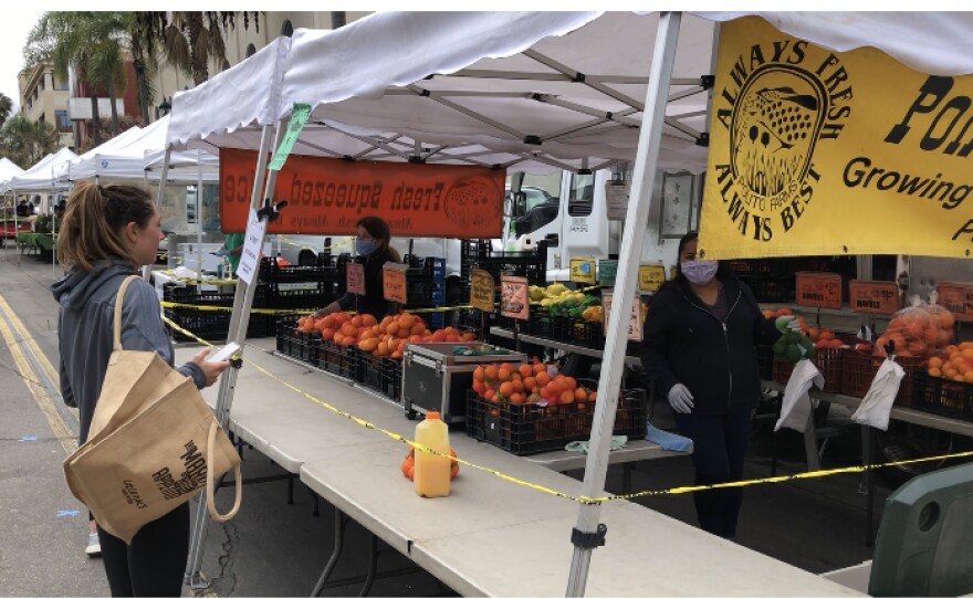 The Little Italy Farmers Market on Saturday, April 18 is under new restrictions to limit interactions between farmers and shoppers.