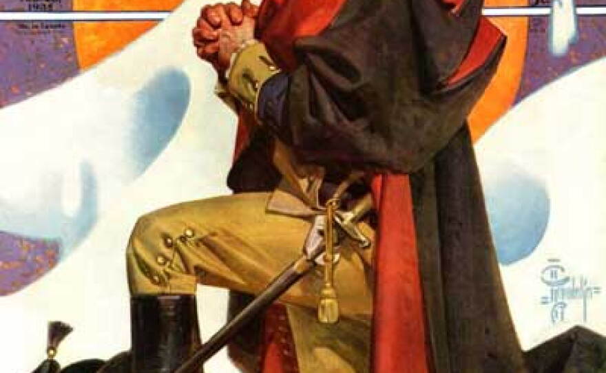 George Washington praying at Valley Forge was a meme before there were memes, showing up in places like this cover of the Saturday Evening Post in 1935.
