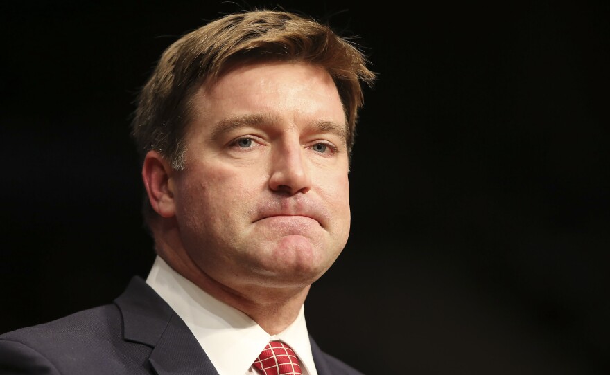 Democratic gubernatorial candidate Jack Conway thanks his supporters during a concession speech at the Kentucky Democratic Party election night watch party at the Frankfort Convention Center on Tuesday.