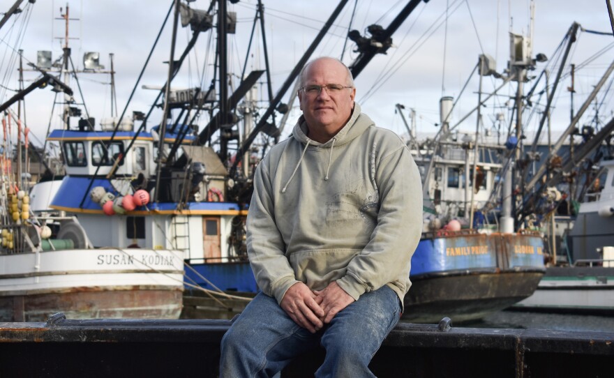 Cod fisherman Frank Miles on board his longline vessel, called the Sumner Strait, in Kodiak's harbor.