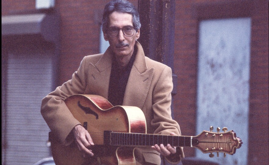 Pat Martino posing with his guitar in 1994. The celebrated jazz guitarist died Nov. 1 at age 77.