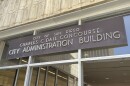 The sign outside the San Diego City Administration building in downtown is shown on June 16, 2025. 
