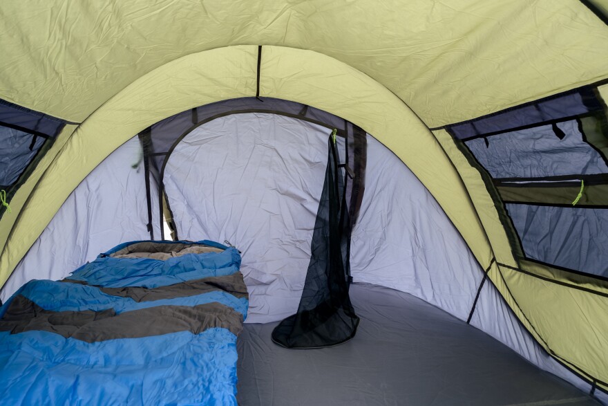 San Diego opened a new Safe Sleeping program at the City of San Diego’s Central Operations Station parking lot. The site can accommodate up to 136 tents, each can house a single person or a couple. The opening of the Safe Sleeping tents coincides with the activation of the city’s new Unsafe Camping Ordinance. The ordinance prohibits camping in all public spaces if shelter beds are available, San Diego, June 28, 2023.