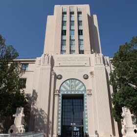 The San Diego County Administration building in downtown San Diego. 