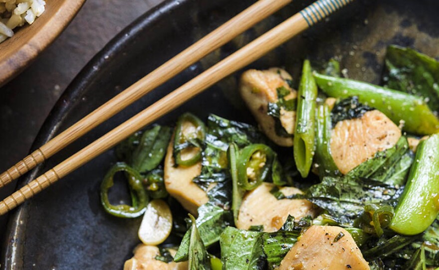 In this episode, they explore a variety of South East Asian dishes. Milk Street cook Josh Mamaclay rounds out the show by creating a Tuesday night dinner of stir-fried chicken with snap peas and basil.