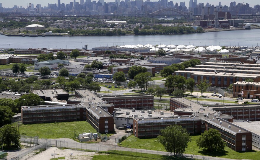New York Mayor Bill de Blasio announced Friday that he's developing a plan to shut down the Rikers Island jail complex, seen in 2014.