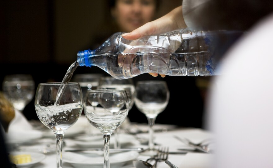 In California, some restaurants are changing their policy to serve water to patrons only upon request.