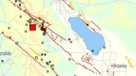 This map from U.S. Geological survey shows the epicenter location of the moderate quakes that struck near Borrego Springs just after 8 p.m. on June 12, 2010.