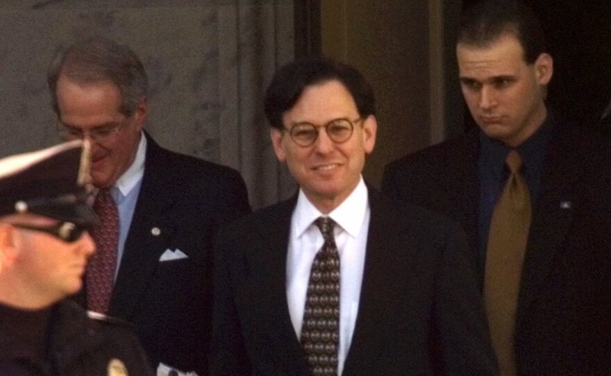 Presidential adviser Sidney Blumenthal, then an adviser to President Clinton, leaving Capitol Hill in 1999 after being deposed in the president's impeachment trial.