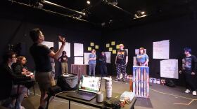 Participants in Diversionary Theatre's "TeenVersionary" program gather for rehearsal, July 8, 2025.
