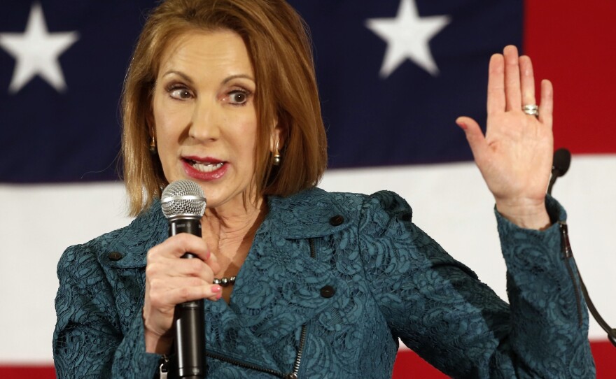 Carly Fiorina speaks at the Republican Leadership Summit in Nashua, N.H.