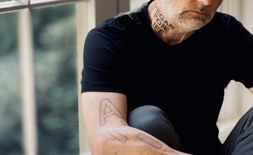 Since his 54th birthday last year, Moby has gotten more than half a dozen tattoos affirming his devotion to animal rights. "They are a declarative vow in public," he says, "a way of saying, 'These are my beliefs, and they are permanent.'"