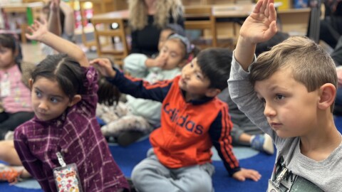 Four-year-old students attend universal transitional kindergarten class at Field Elementary in Clairemont, San Diego, Calif., Jan. 19, 2024