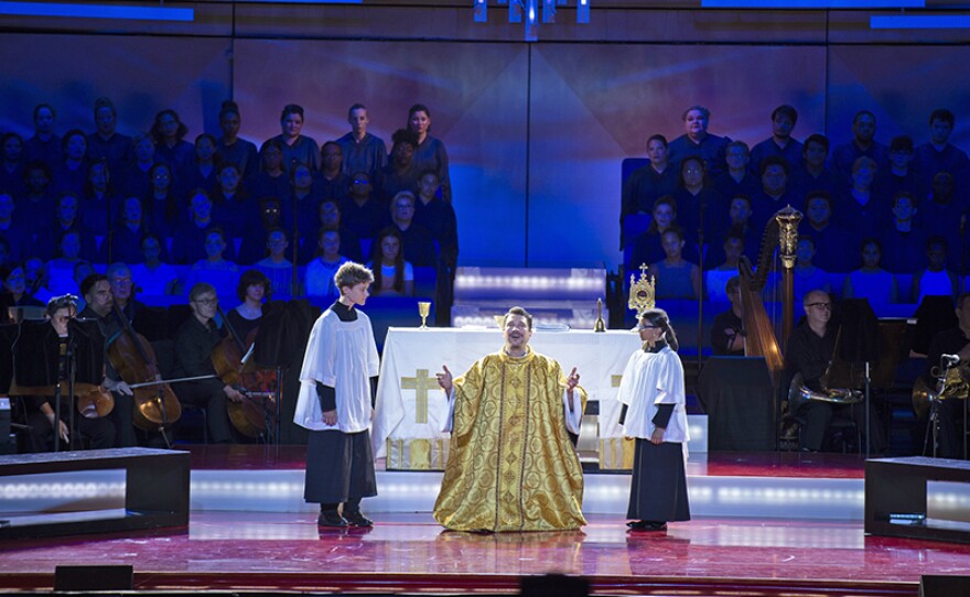 Paulo Szot and members of Chicago Children’s Choir.