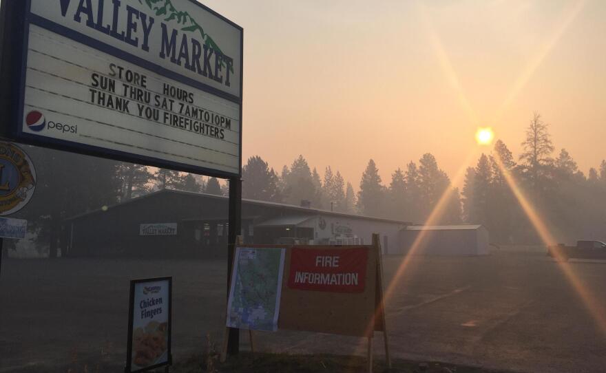 Wildfire smoke filled the sky in Seeley Lake, Mont. on Aug. 7, 2017. Weather effects concentrated the accumulating smoke, chronically exposing residents to harmful substances in the air.