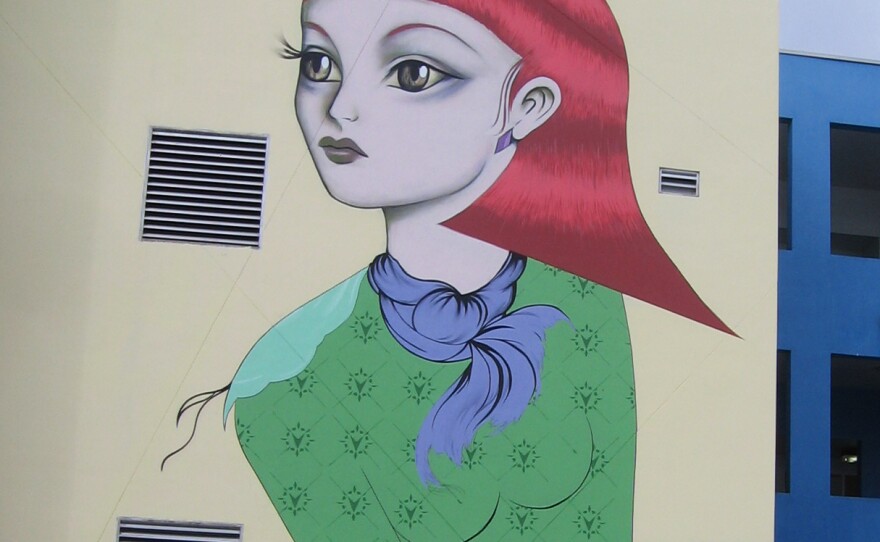 Santiago Rubino is one of the local Miami artists whose work now adorns a wall at the middle school.