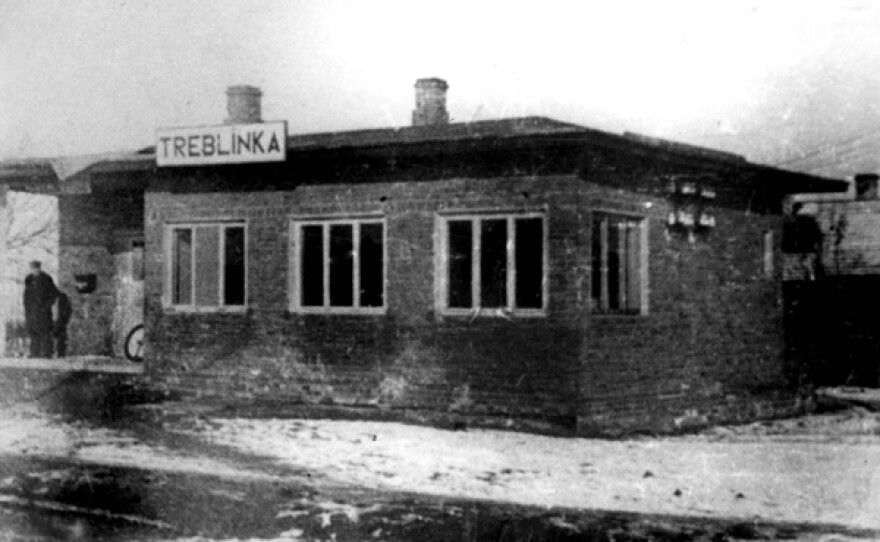 The Treblinka train station in Treblinka, Poland around 1941-1942.