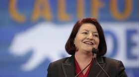 Toni Atkins, D-San Diego, speaks at the California Democrats State Convention in Anaheim, May 16, 2015.