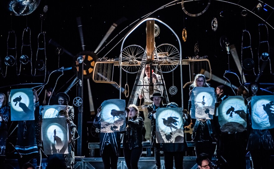A scene from "The Aging Magician" at Mass MoCA.