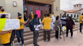 Chula Vista renters held a rally at city hall ahead of the eviction protection ordinances vote. 