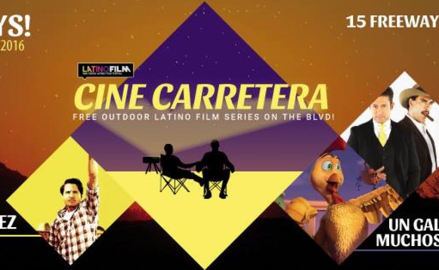 A flyer for Cine Carretera, a pop-up film event in City Heights, July 2016.