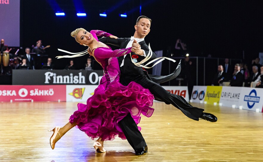 Dancers Dana Spisyna and Evgeny Moshenin of Russia. The WORLD DANCESPORT GRANDSLAM SERIES is back, featuring the best competitive dancers in the world vying for the most prestigious titles and the prize money in the world of dance.