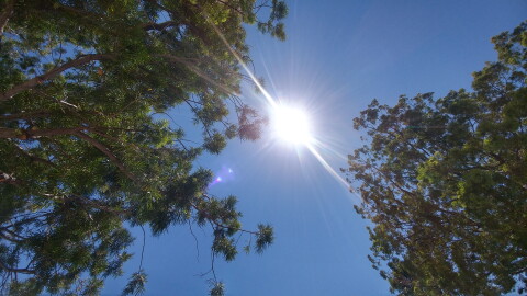 The sun shines bright in the sky over San Diego, July 30, 2018.