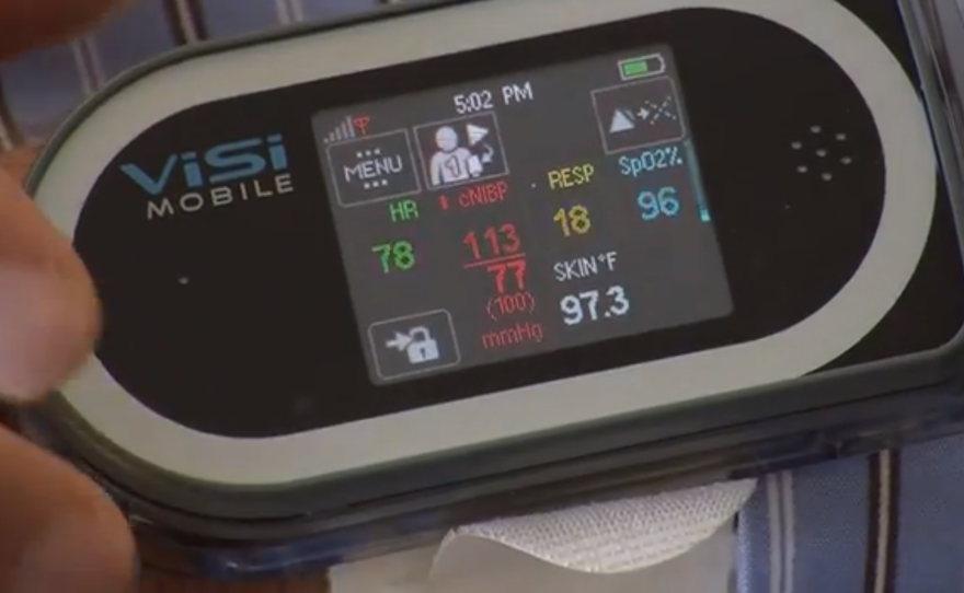 The Visi Mobile System is a telemedicine devices that a patient's displays major vital signs, such as blood pressure. 