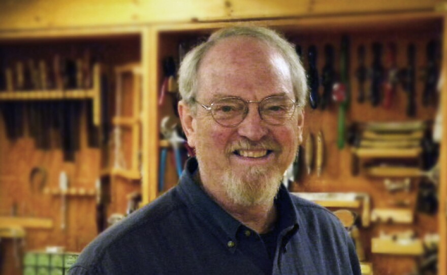 Woodshop teacher Dudley P. Whitney in his classroom.