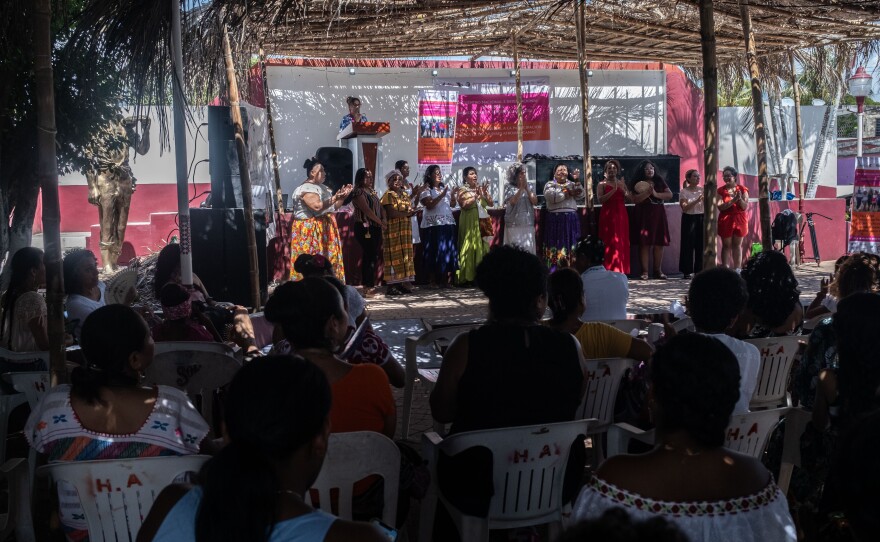 Inauguration of the seventh national and international meeting of Afro-Mexican and Afro-descendant women at the Fisherman's Plaza on July 22.