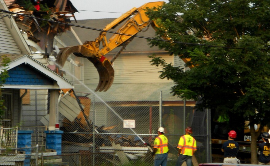 The house of Ariel Castro, which was found to have served as a prison for three women for years, was reduced to rubble Wednesday.
