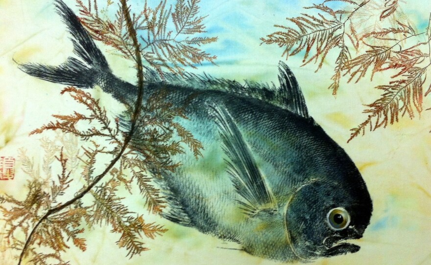 Oregon pomfret, by Heather Fortner. "I have always loved the ocean and anything from the ocean," Fortner says, adding, "Gyotaku allows you to express an appreciation for the natural world by partnering with the finest artist in the world: Mother Nature."