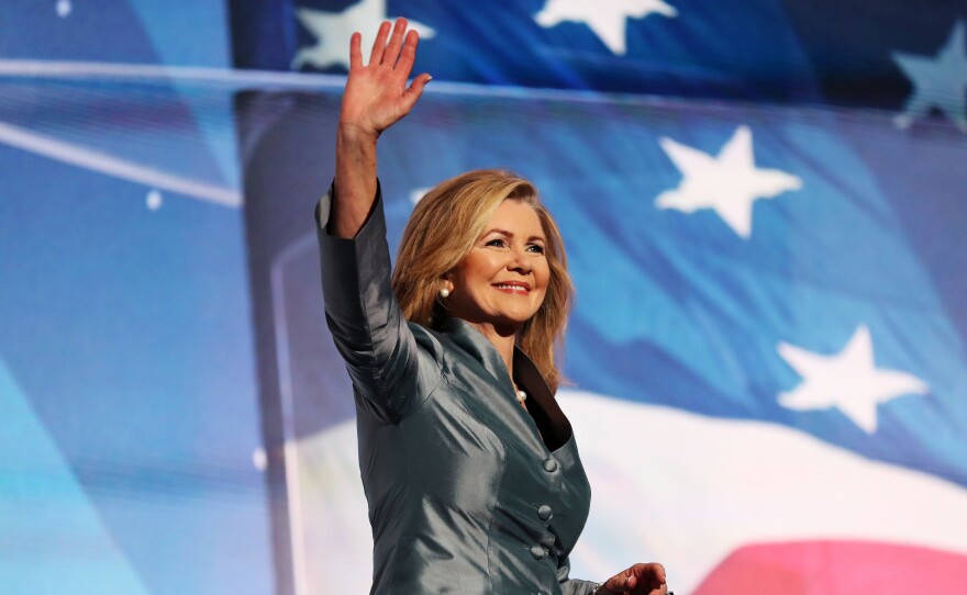 Rep. Marsha Blackburn gave a speech during the Republican National Convention in 2016. Blackburn is running against former Democratic Gov. Phil Bredesen in one of the year's most critical and competitive Senate races.