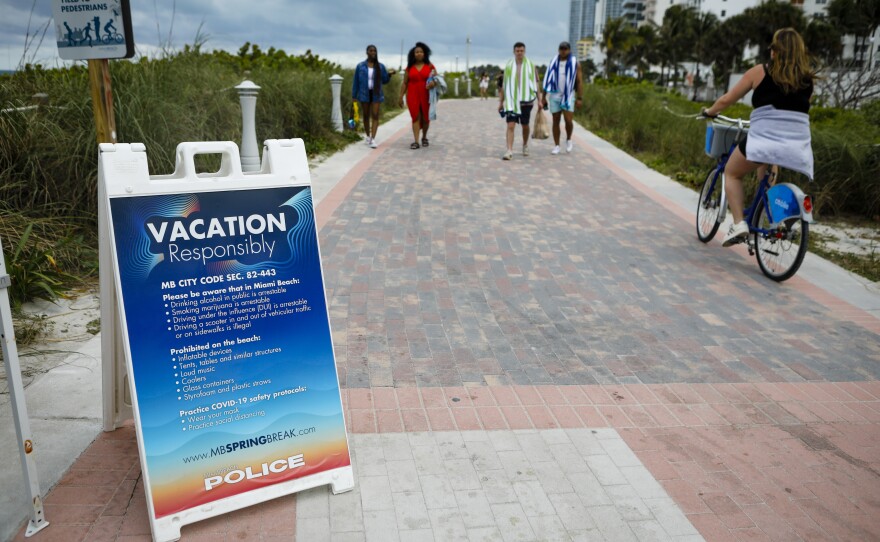 Even with some colleges canceling their midsemester breaks due to COVID-19, students from more than 200 schools are expected to visit Miami Beach during spring break, which runs until mid-April.